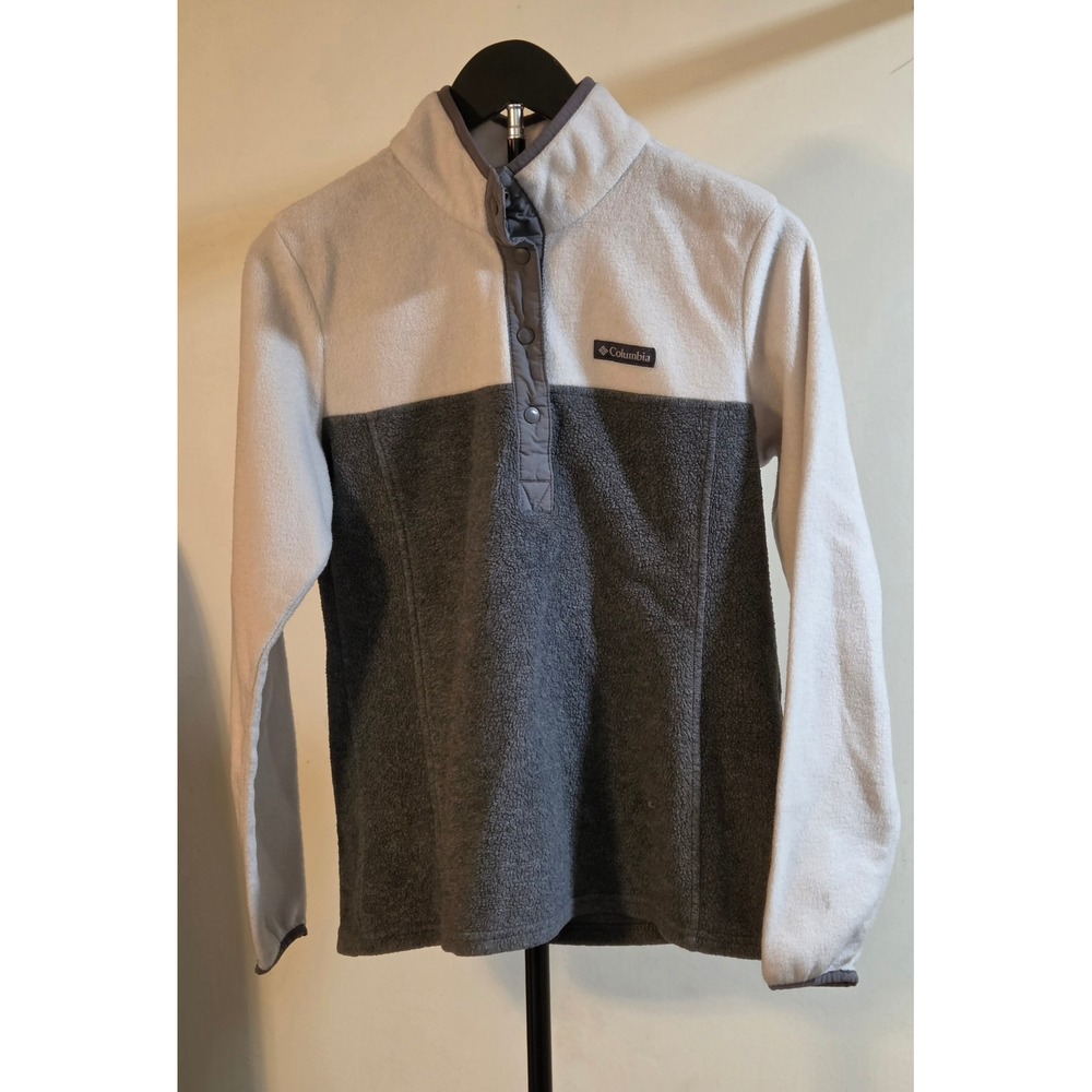Columbia Benton Springs Half Snap Pullover Women's Size Small White Gray